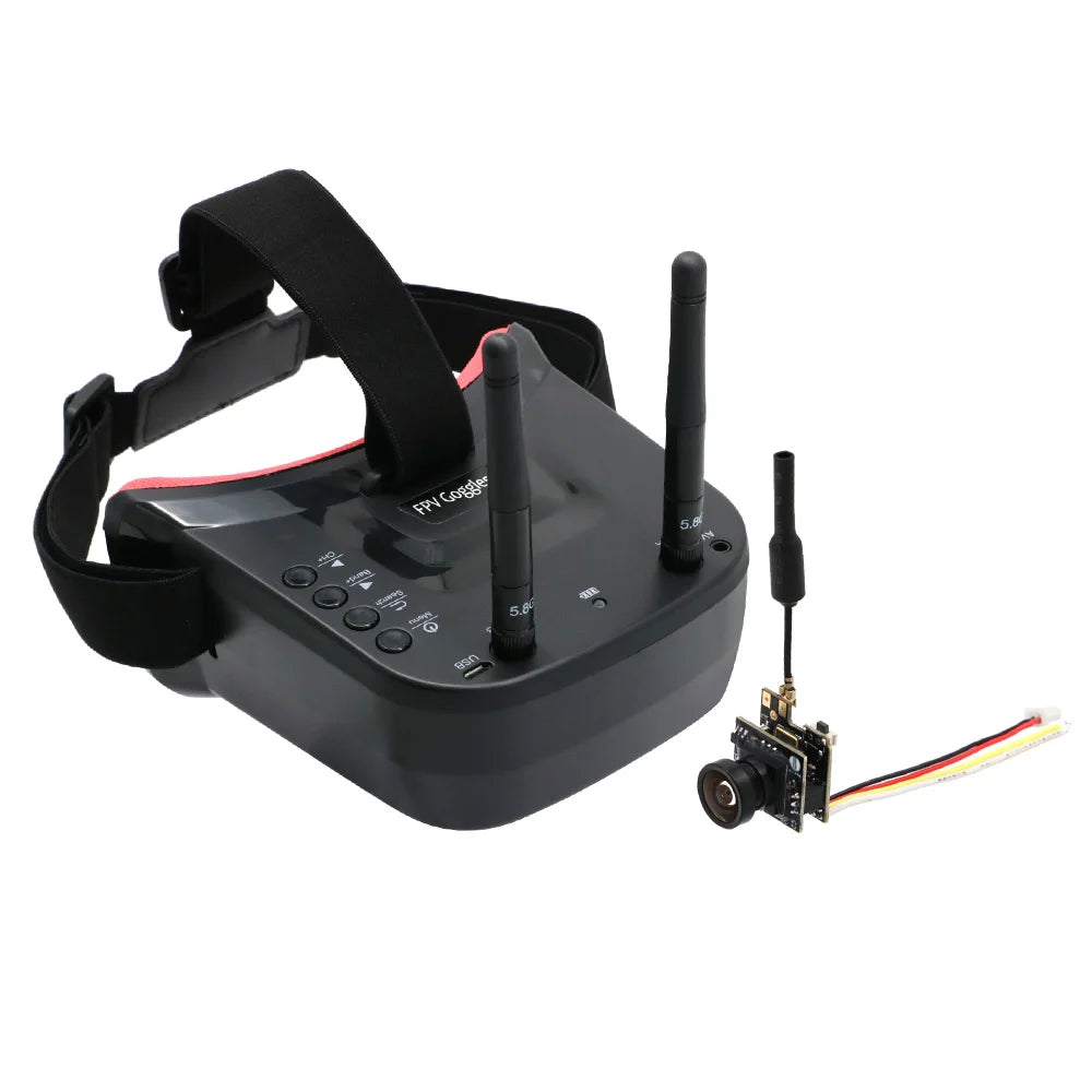 5.8G 40CH Dual Antennas FPV Goggles Monitor Video Glasses Headset HD W/ 5.8G 25mW Transmitter FPV Camera + OSD for Racing Drone