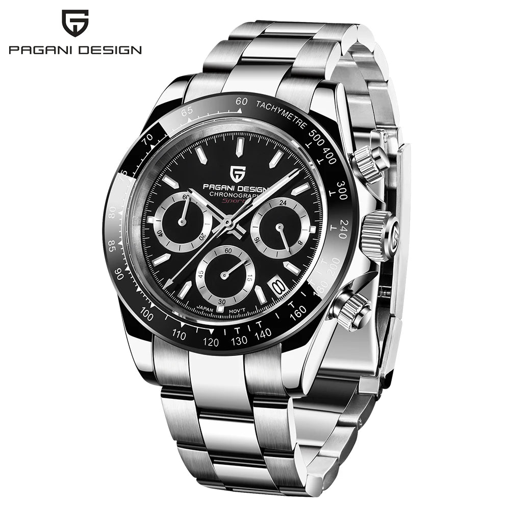 PAGANI DESIGN 2024 New PD-1644 Meteorite Dial Fashion Men Quartz Wristwatches 100M Sapphire Glass Chronograph relogio masculino