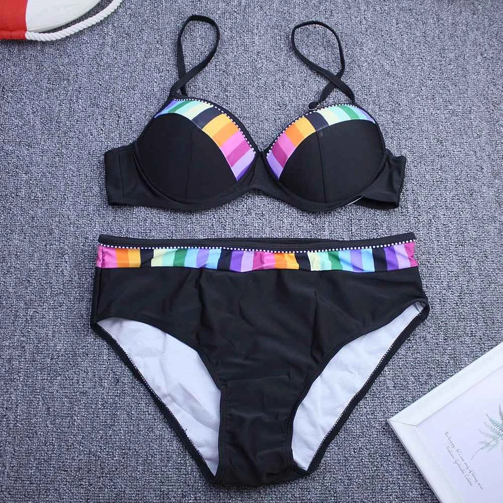 CPUTAN Vintage Bikini Set Push Up Biquini 2024 Two Piece Swimwear Women's Swimsuit Plus Size Brazilian Bathing Suit Beachwear
