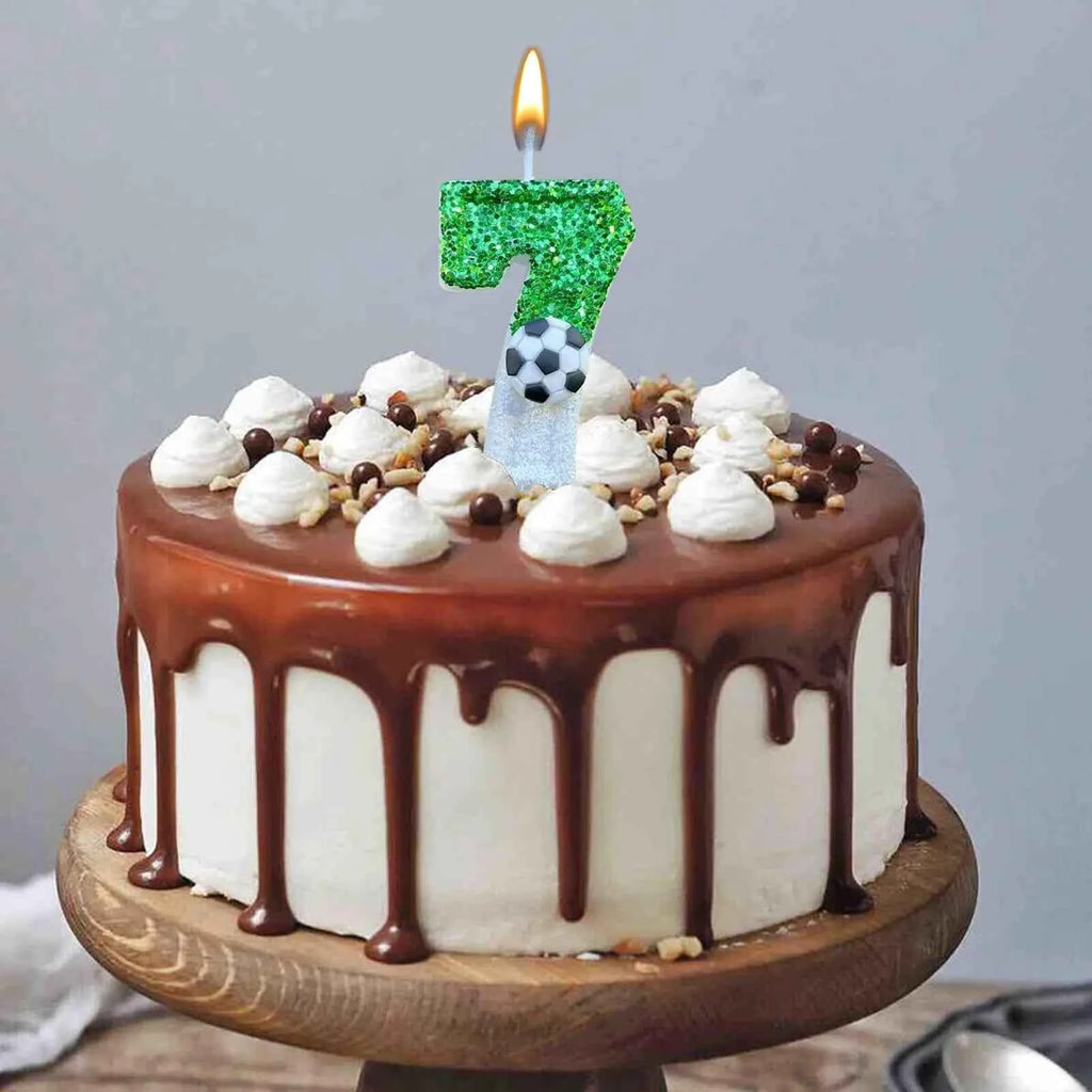Football Birthday Number Candles, Candle Numbers for Cakes, Decorative Number Candles, Cake Topper Decoration for Birthday