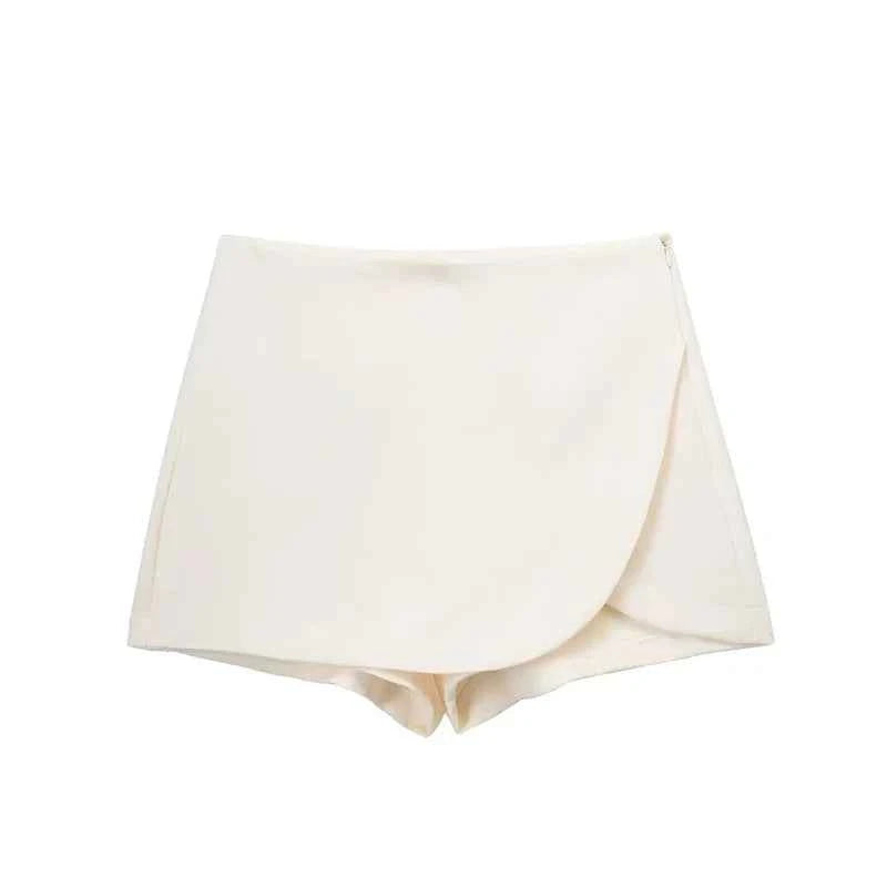 MUJER 2025 Asymmetric Skort For Women Pink Black Mini Skirt Shorts Woman Fashion High Waist Short Skirts Summer Casual Shorts