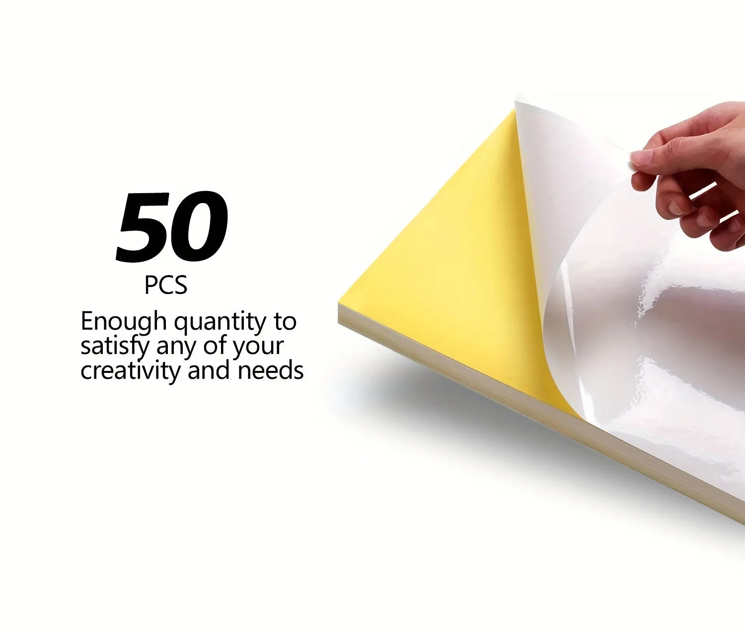 50 sheets Printing paper & A4 size stickers, suitable for laser printers and inkjet printers, self-adhesive printing paper