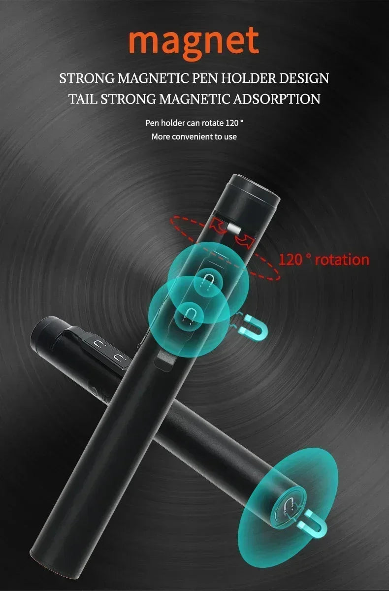 Mini USB Rechargeable LED Flashlights Portable Pocket Pen Clip light for Work Emergency Outdoors Waterproof Lantern with Magnet