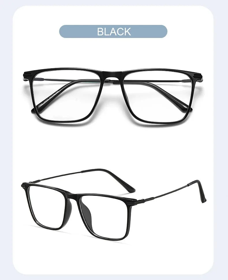 VICKY Classic Titanium Men's Square Frame Simple Design Blue Light Reading Glasses Customizable Prescription Photochromic 007