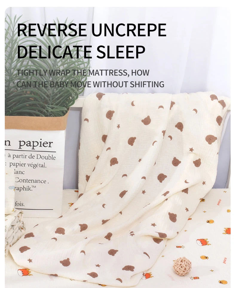 1 Pcs Baby Crib Sheets for Boys Girls Fitted Crib Sheet  for Standard Crib and Toddler Mattress Super Soft Microfiber Baby Sheet