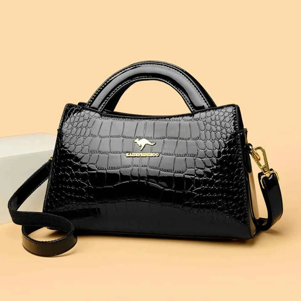 KAIDIFEINIROO Kangaroo Brand Alligator Pu Leather Shoulder Crossbody Bag Clutch Hand Bags for Mother Small Women Handbags New