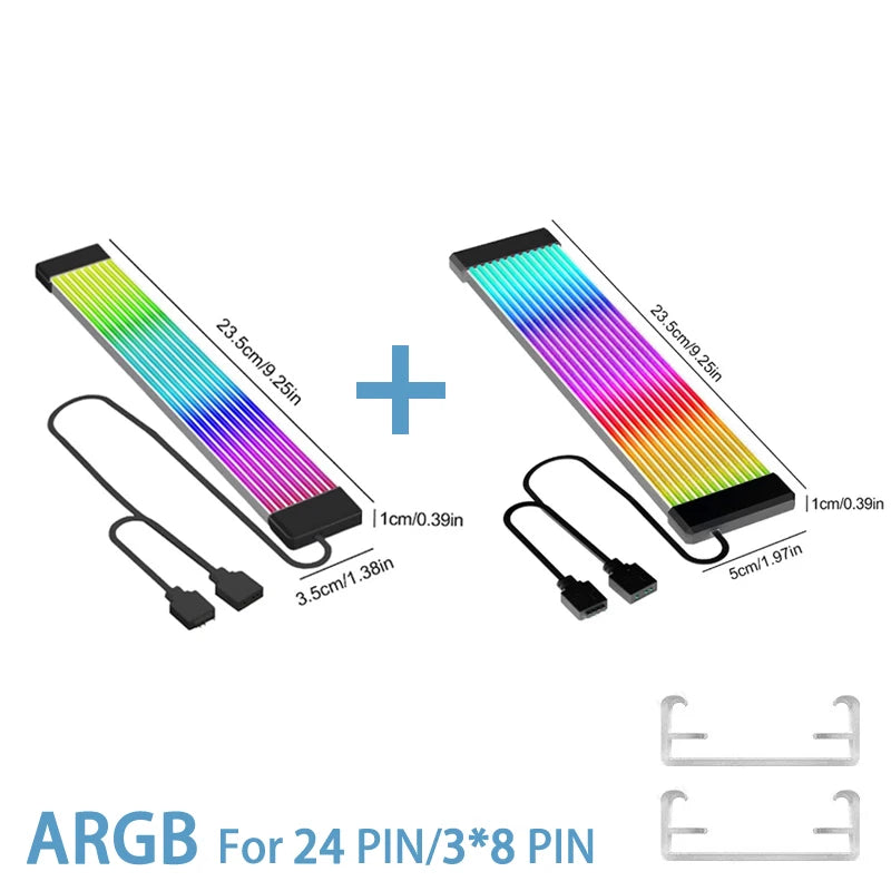 Computer Case Bendable ARGB Light Board,Suitable For Graphics Card 24pin/8pin/2x8pin/12VHPWR/Motherboard Decorative light strip