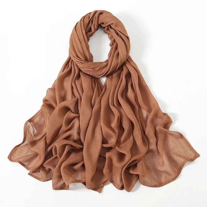 New Muslim Hijabs for Women Scarf Thin Plain Shawls Femme Musulman Soft Viscose Rayon Headscarf Islamic Turban Headband 190x85cm