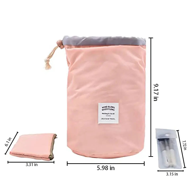 New Cosmetic Bag Fashion Round Waterproof Makeup Bag Travel MakeUp Organizer Female Storage Toiletry Kit Case,ylon High Capacity