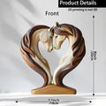 Horse Statues Home Decor 2D Wood Horse Room Decor Snuggle Pose Animal Sculpture for Workplace Exhibition Hall Shelf Living Room