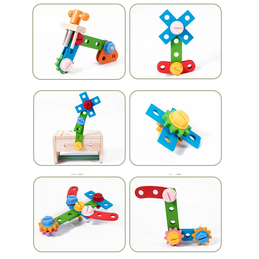 Kids Tool Bench Wooden Set Toys Montessori Toys Workbench Construction Toys Educational Toys Christmas Birthday Gifts boys