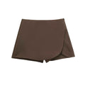 HXAO Women's Skort High Waist Brown Skirt Pants Stylish Summer Pink Black Mini Skirt Shorts Asymmetric Casual Off White Skort