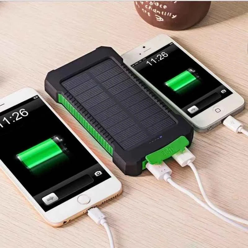 500000mAh Waterproof Outdoor Solar Power Bank Dual USB Travel Portable Solar Phone Charger Solar Powerbanks for Xiaomi Camping