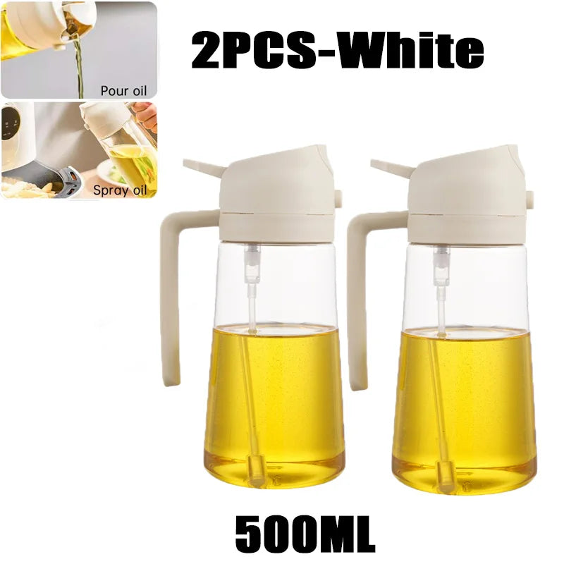 2in1 500ml Plastic Kitchen Oil Sprayer Spray Oil Olive Spray Bottle for Oil Dispenser BBQ Baking Roasting Picnic Kitchen Tool