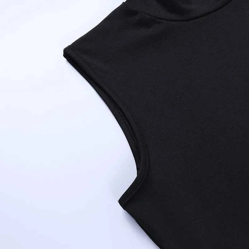 New Elegant Black Sleeveless Bandage Sexy Dress for Women Club Party Backless Tank Dresses Skinny Fashion Summer