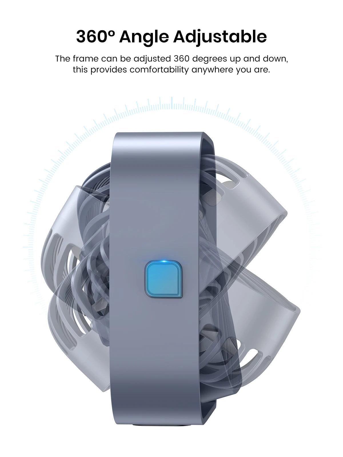 TOPK USB Desk Fan,Strong Airflow &Quiet Operation,Three-Speed Wind Small Fan,360° Rotatable Head for Home Office Table & Deskto