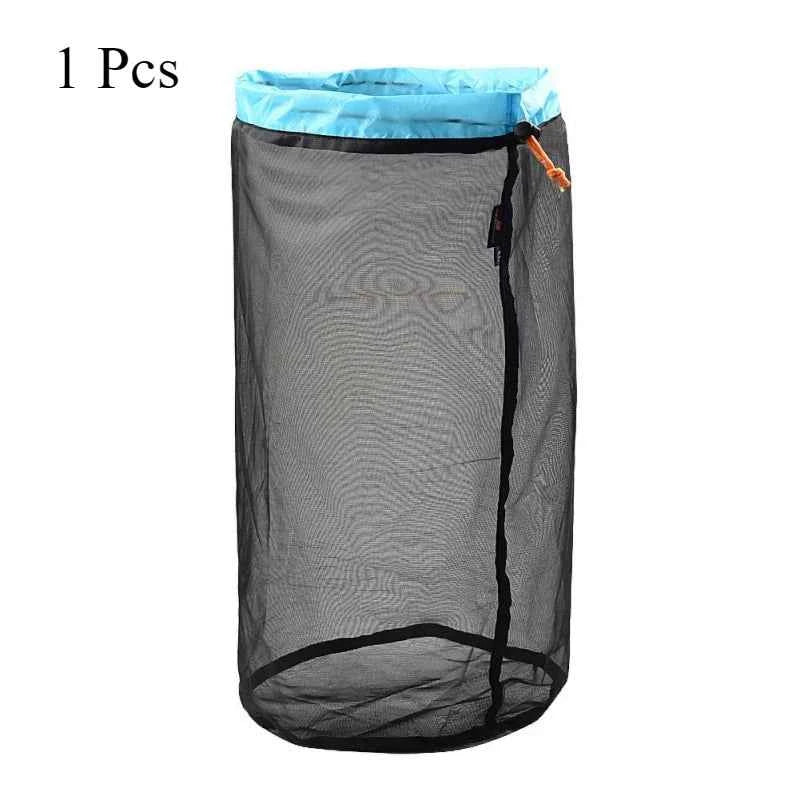 1Pcs Outdoor Ultralight Mesh Storage Bag For Sports Camping Drawstring Storage Pack Hiking Travel Tools Compression Bags