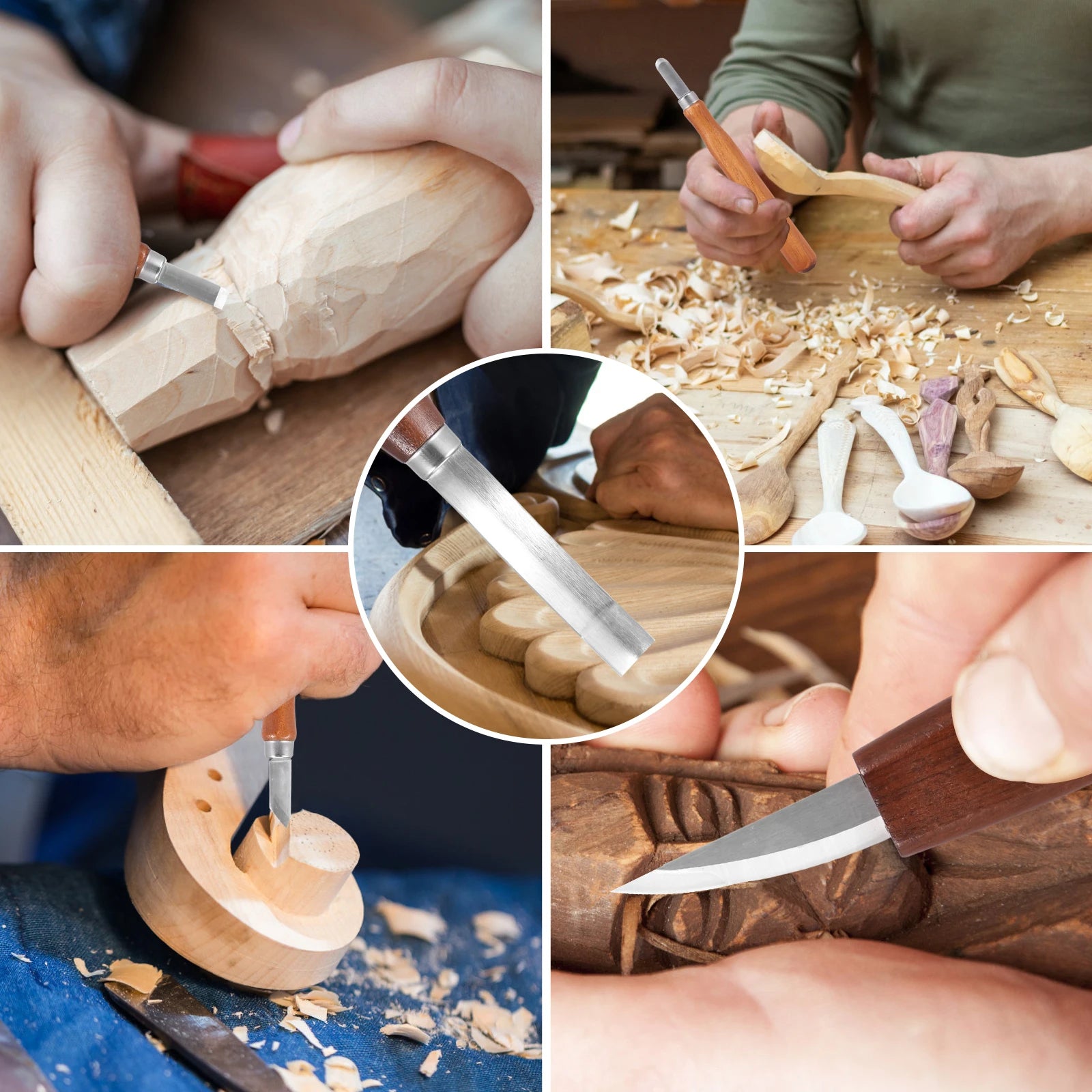 Wood Carving Tools Set with Detail Wood Carving Knife Wood Chisel Knife Gloves Carving Knife Sharpener Woodworking Tools
