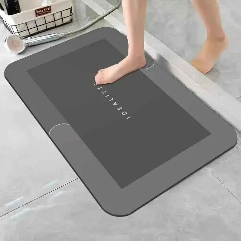 Diatomaceous Earth Bath Mat Super Absorbent Non Slip Fast Drying Soft Floor Mat for Shower Laundry Bedroom Kitchen RV Bathroom