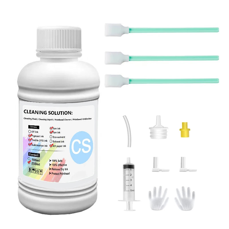 100ML Printhead Cleaning Kits Inkjet Printers, Printer Cleaning Kit for Epson Ecotank Printers, Printer Cleaner Kit for HP, Ink