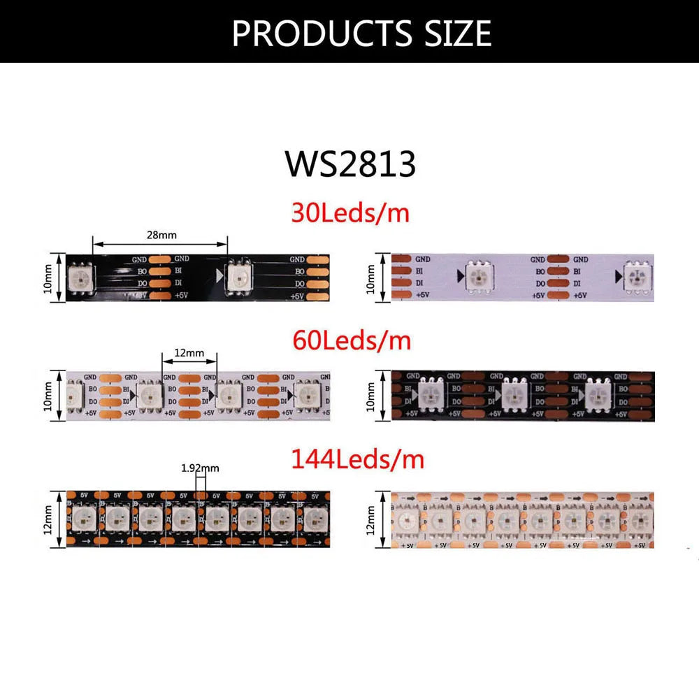 1-5M 144Leds/m WS2812B WS2813 WS2815 Led Strips 5050RGB Programmable Colored Running Flowing Led Strip Lights Led Ribbon DC5-12v