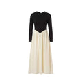 AP SS2026 Women Crinkle Dress Jersey Top Black Patchwork Apricot Elegant Lady Maxi Dress