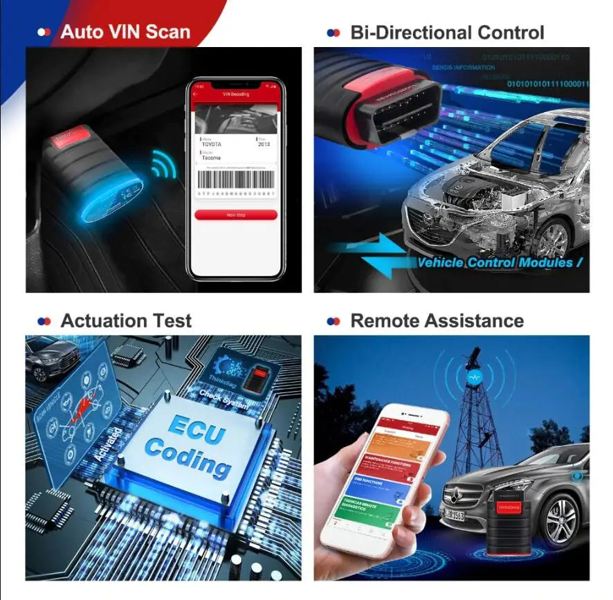 Overseas Warehouse Thinkcar Thinkdiag Full System Obd2 Scanner Diagnostic Tool With All Brands License Free Update for One Year