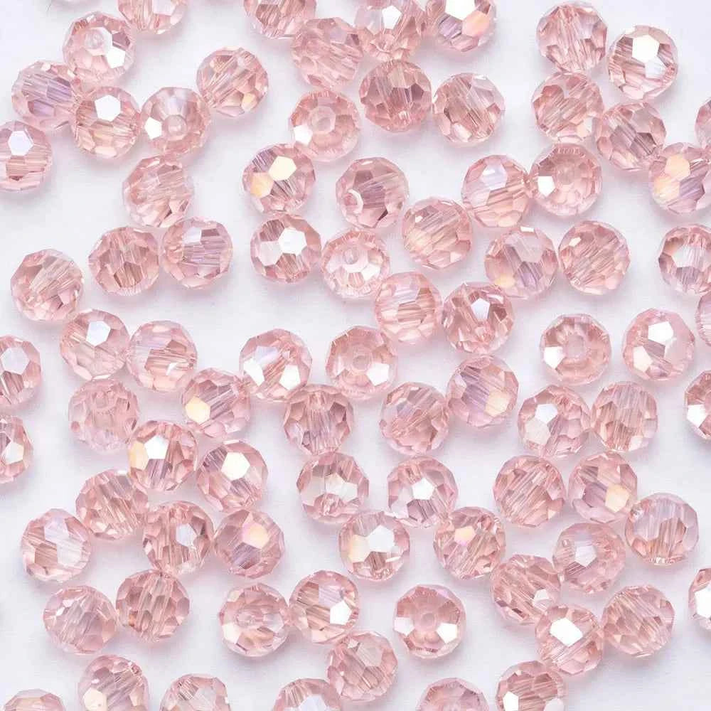 3 4 6 8mm Round Crystal Beads Faceted Colorful Glass Beads Loose Spacer Bead for Jewerly Making Needlework Bracelet Necklace DIY
