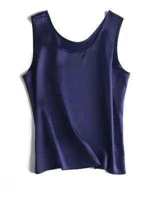 SuyaDream. Women Basic Cozy Tanks, 100%Real Silk, O neck Sleeveless Chic T Shirt, 2025 Solid Summer Vests, White, Pink, Beige