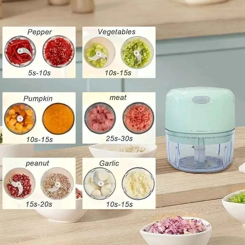 2026 250ml Mini Rechargeable Garlic Chopper Meat Grinder Durable and Sturdy Suitable for Crushing Garlic Chili Onions Minced Mea