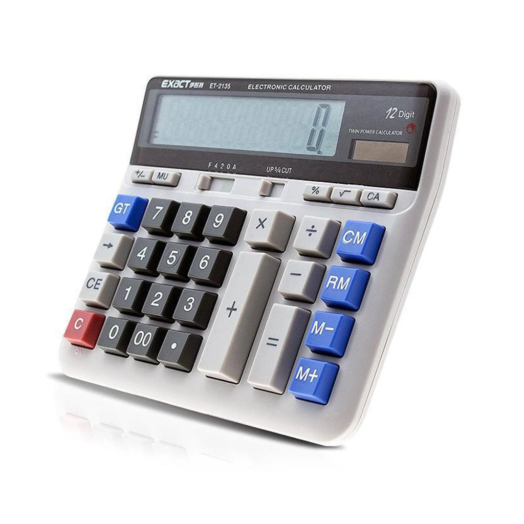 Large Computer Electronic Calculator Counter Solar & Battery Power 12 Digit Display Multi-functional Big Button  for Office