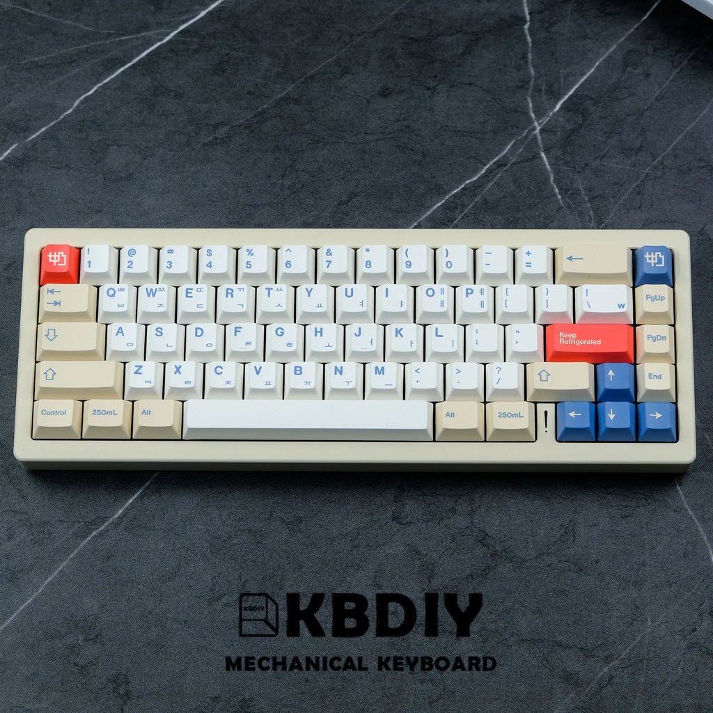 KBDiy 135 Keys/Set GMK Soymilk PBT Keycaps Cherry Profile MX Switch Korean Keycap for Mechanical Gaming Keyboard Custom Key Caps