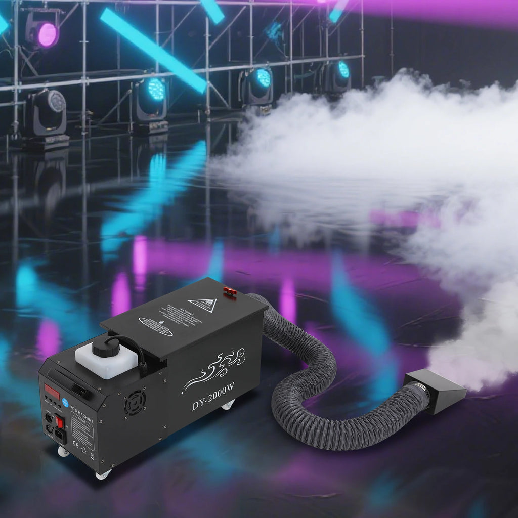 2000W Water Mist Machine Low Lying Fog Machine Ground Smoke Effect Equipment Performance for DJ Disco Wedding Party KTV Stage