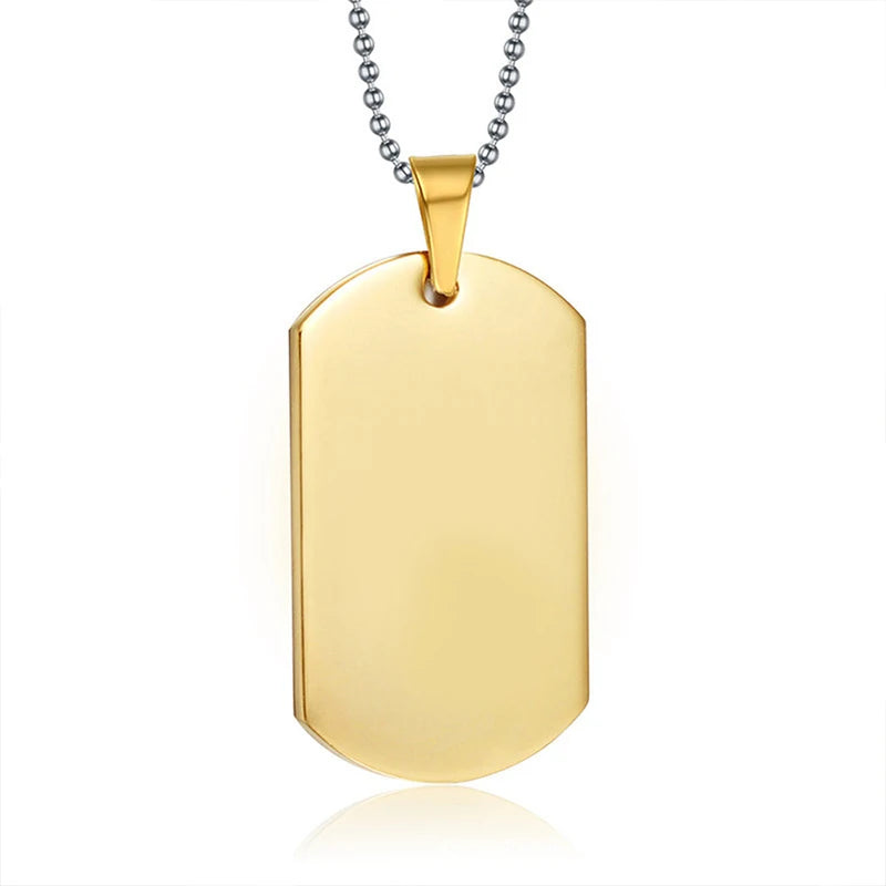 Custom Dog Tag Pendant Necklace Engraving Text/Pictures/Memorial Photo Stainless Steel Personalized Necklace for Men Women Gifts