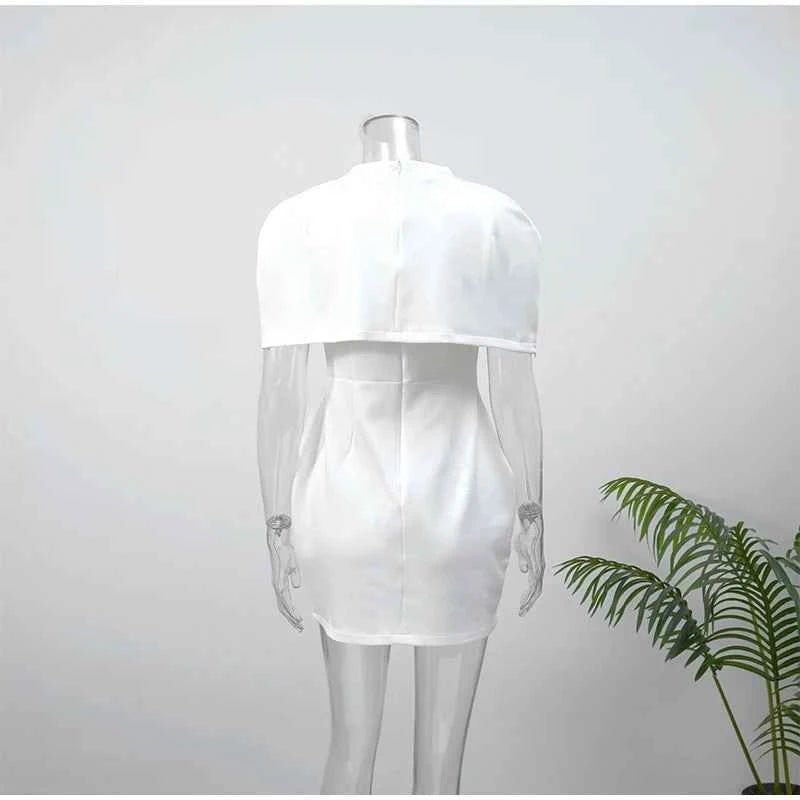 Cinching Waist Solid Mini Dresses Women Elegant Cap Sleeves Slim Fit Short A Line Dress 2025 New Summer Vacation Party Gowns