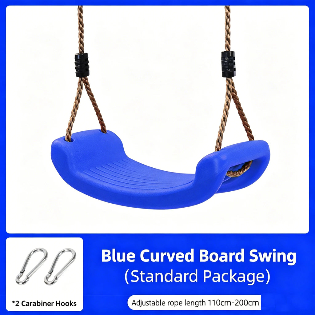 Kids  Anti-Tip Curved Swing Seat Indoor Outdoor Garden Swing Board with Hanging Rope Children Playground Swing Accessories