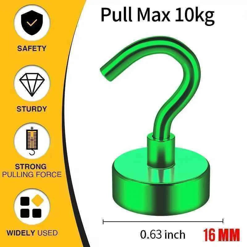 3/6Pcs Magnetic Hooks Heavy Duty, 25 LBS Strong Magnets with Metal Hooks for Refrigerator, Kitchen, Workplace