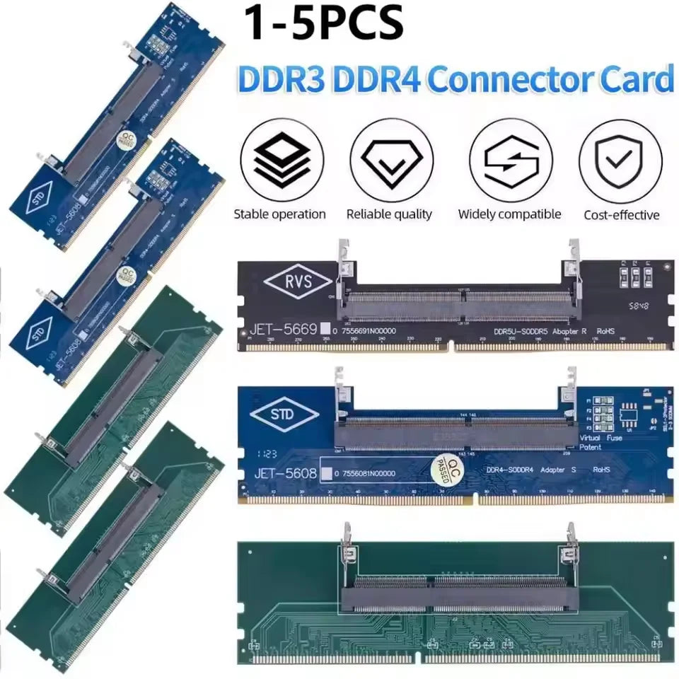 Laptop To Desktop SO-DIMM To PC DIMM Card DDR3 DDR4 DDR5 Memory RAM Memory Adapter Gaming Laptop RAM Connector Card Memory Stick
