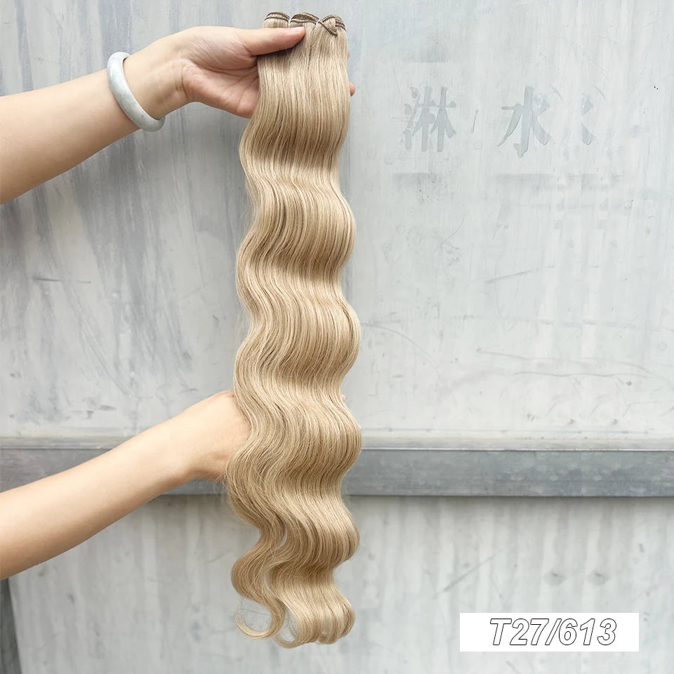 Magicae 30Inches 200G Piano Blonde SP12/16/613 Ombre Brown 6# Body Wave Bundles High Temperature Synthetic Hair Extensions