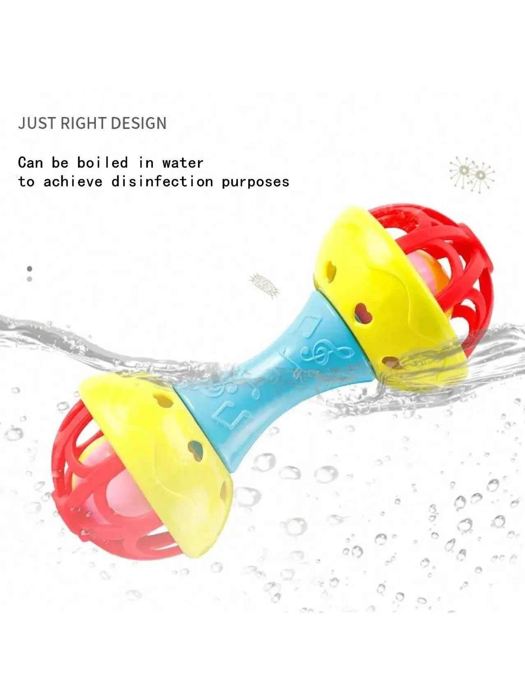 1pc random color Toddler Double-headed Hand Rattles Soothing Hand Grip Rattles Toys Baby Rattle Baby Nibbling Toys Baby Toys 0 -