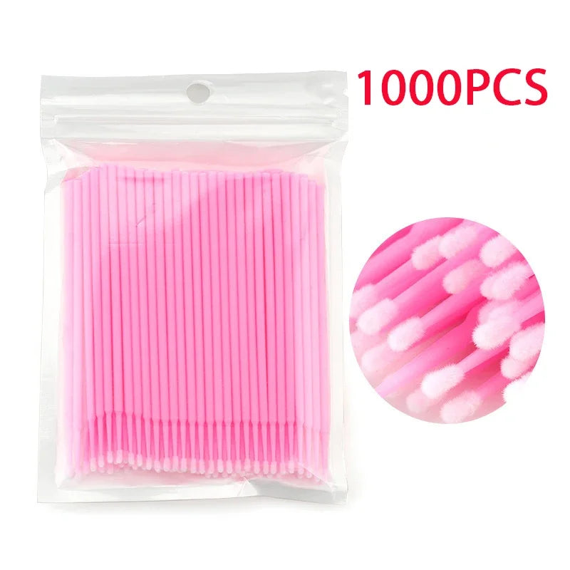 500/1000PCS Eyelash Brushes Crystal Swab Microbrushes Eyelash Extension Brush Grafting Lash Removing Applicators Makeup Tool