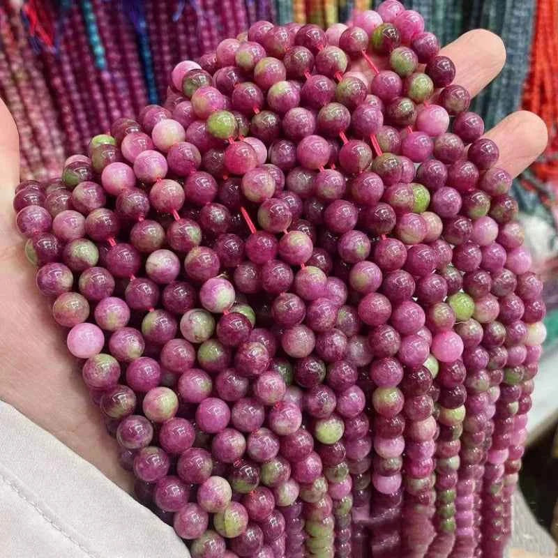 6/8/10mm Loose Optimize Watermelon Tourmaline Crystal Natural Stone Beads for DIY Bracelet Necklace Jewelry Making Beaded Access