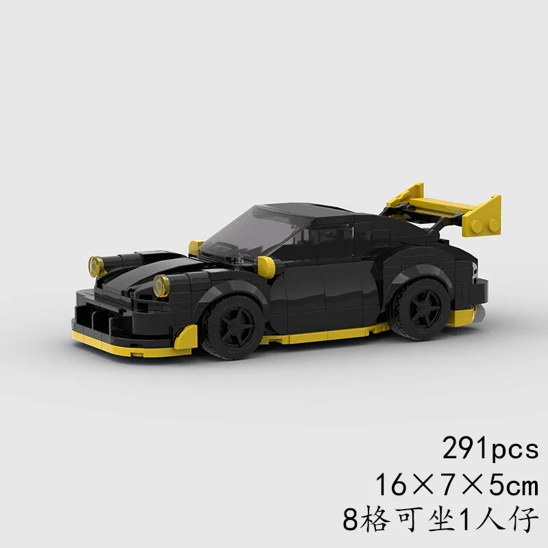 MOC Car Speed RX7 AE86 Chiron R8 Creative Racing Vehicle Model Building Block Super Race brick City Rally Sport Toy Technical
