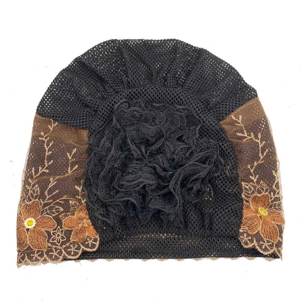 Rhinestone Embroidery Women Head Turban Muslim Female Hat Cancer Chemo Cap African Head Wraps Bonnet