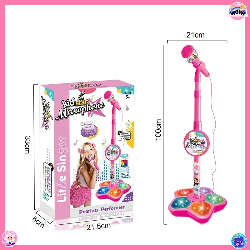 Kids Microphone with Stand Karaoke Song Machine Music Instrument Toys Brain-Training Educational Toys Birthday Gift for Girl Boy