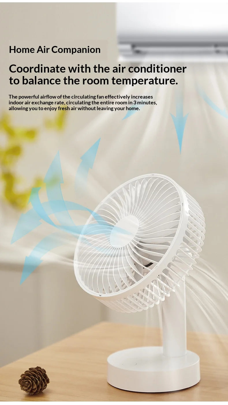 USB PLUG-IN Small Fan Office Desk Electric Fan USB 6-Inch  Desktop Bedside Fan with Long Battery Life