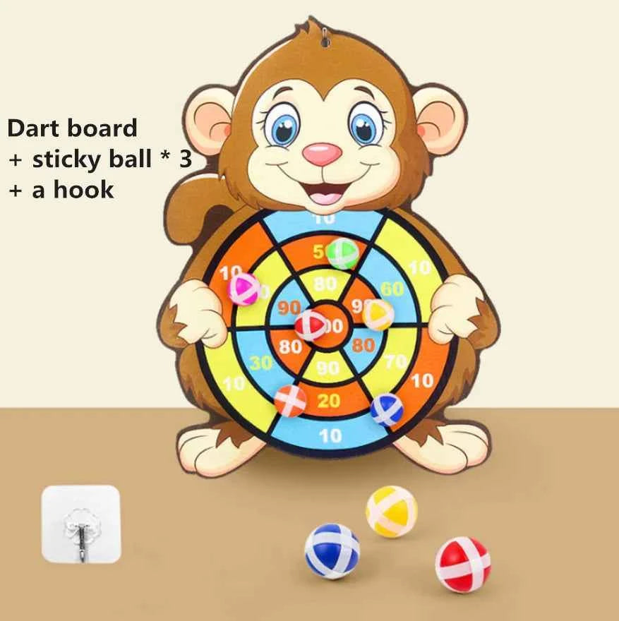 Child Montessori Toys for Kids 2 to 4 Years Old - Cartoon Animal Dart Board Sticky Ball Family Interactive Educational Toys