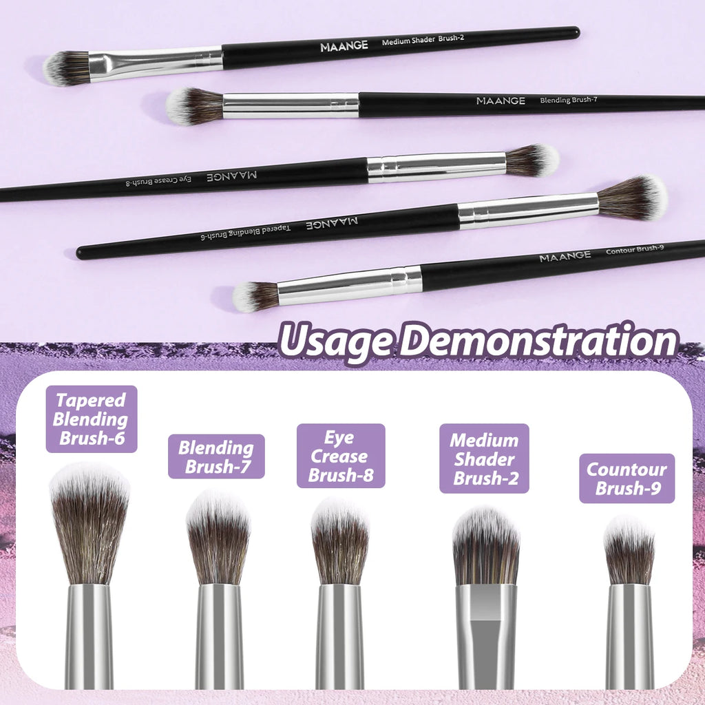 Eye Shadow Makeup Brush Set 5pcs Concealer Brush Eye Cosmetic Soft Bristles Brush Portable Beauty Makeup Tools for Beginner