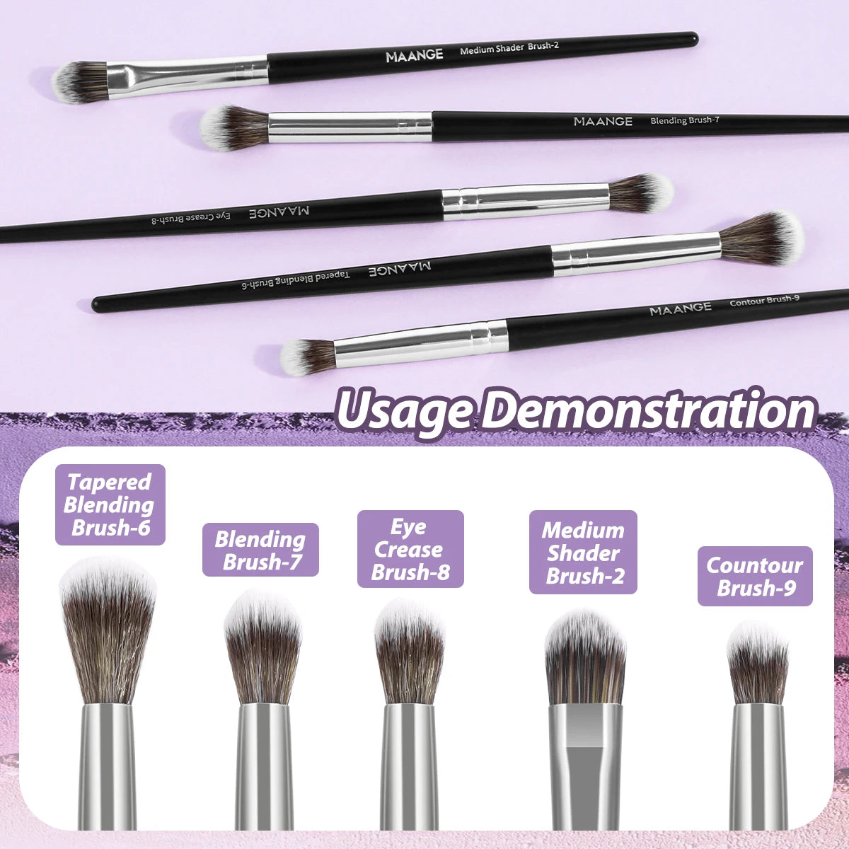 Eye Shadow Makeup Brush Set 5pcs Concealer Brush Eye Cosmetic Soft Bristles Brush Portable Beauty Makeup Tools for Beginner
