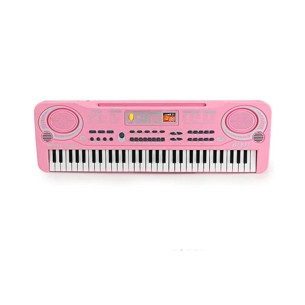 Kids Electronic Piano Keyboard Portable 61 Keys Organ with Microphone Education Toys Musical Instrument Gift for Child Beginner